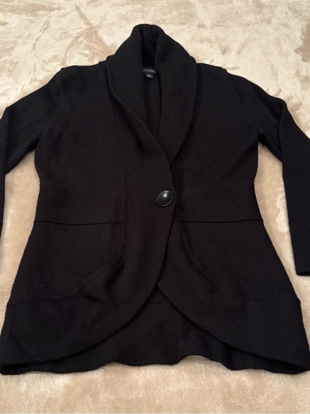 Banana Republic Merino Wool Women's Black Shawl Collar Button Cardigan